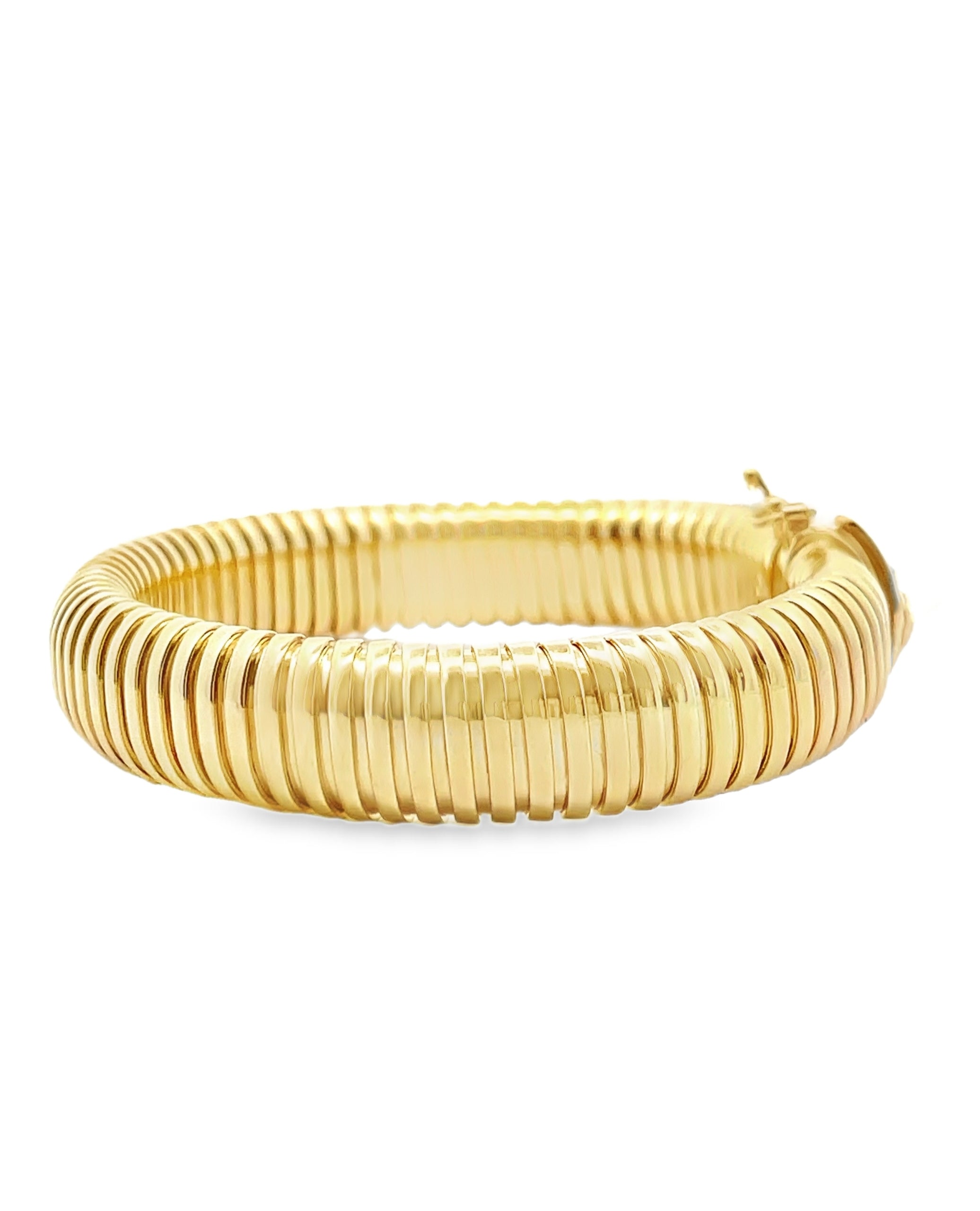 Marcello Pane Sterling Silver Bangle Bracelet with 18K Yellow Gold Overlay