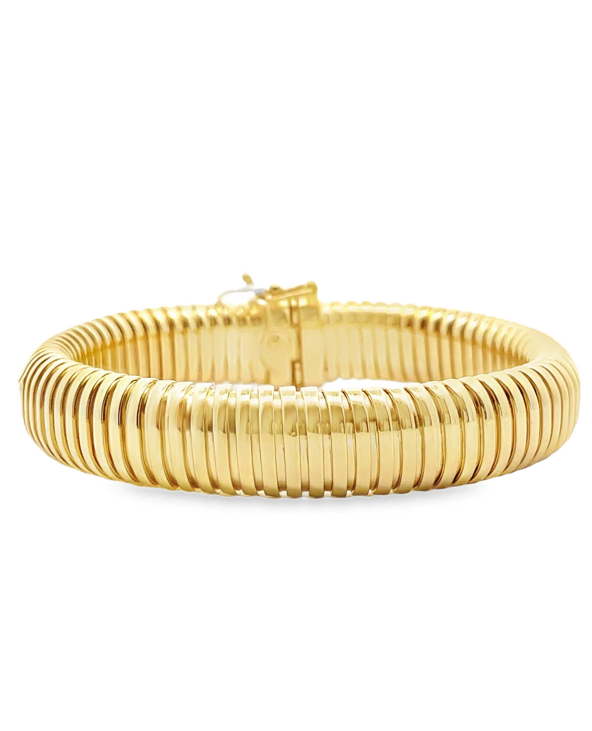 Marcello Pane Sterling Silver Bangle Bracelet with 18K Yellow Gold Overlay