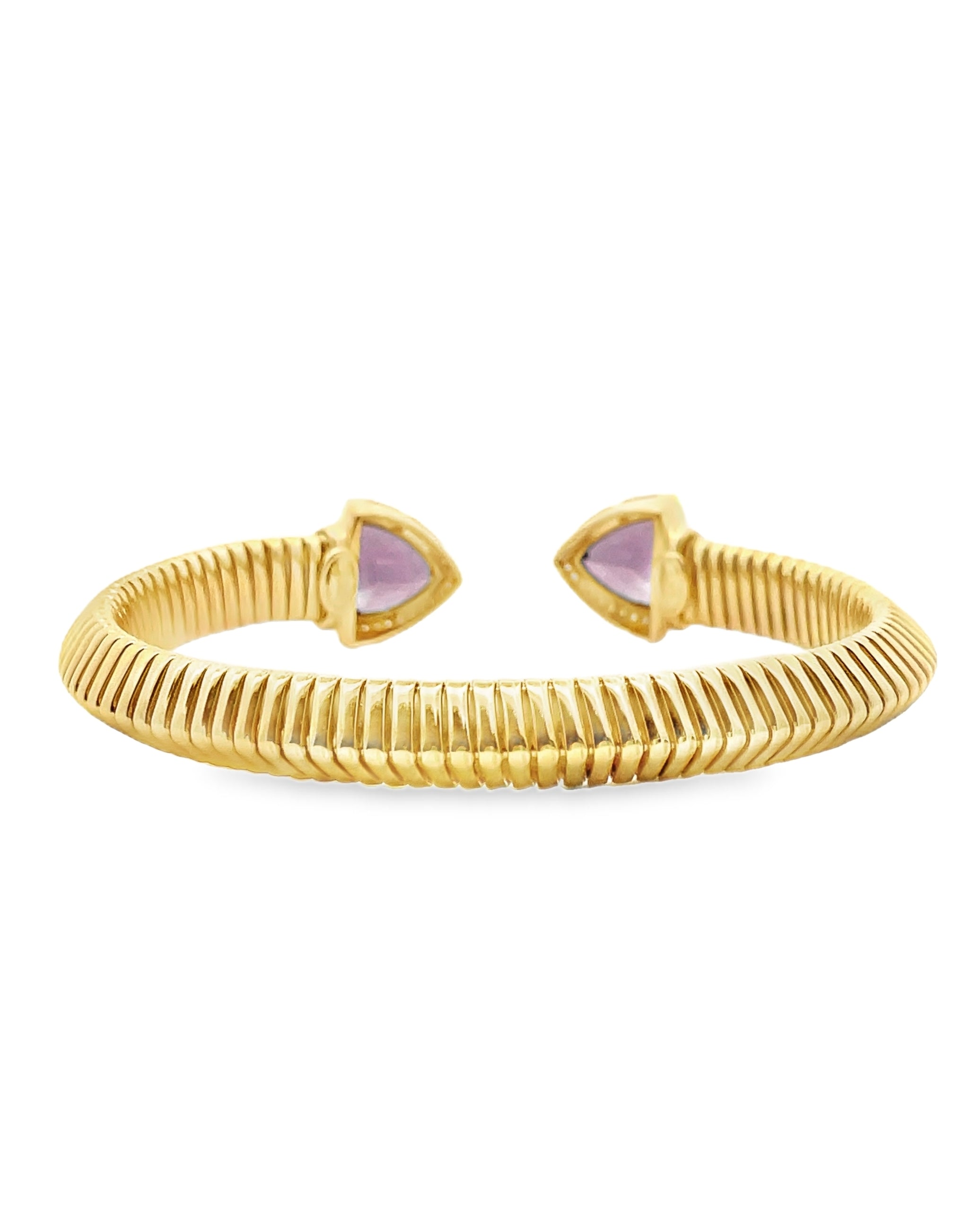 Marcello Pane Sterling Silver Bangle Bracelet with 18K Yellow Gold Overlay