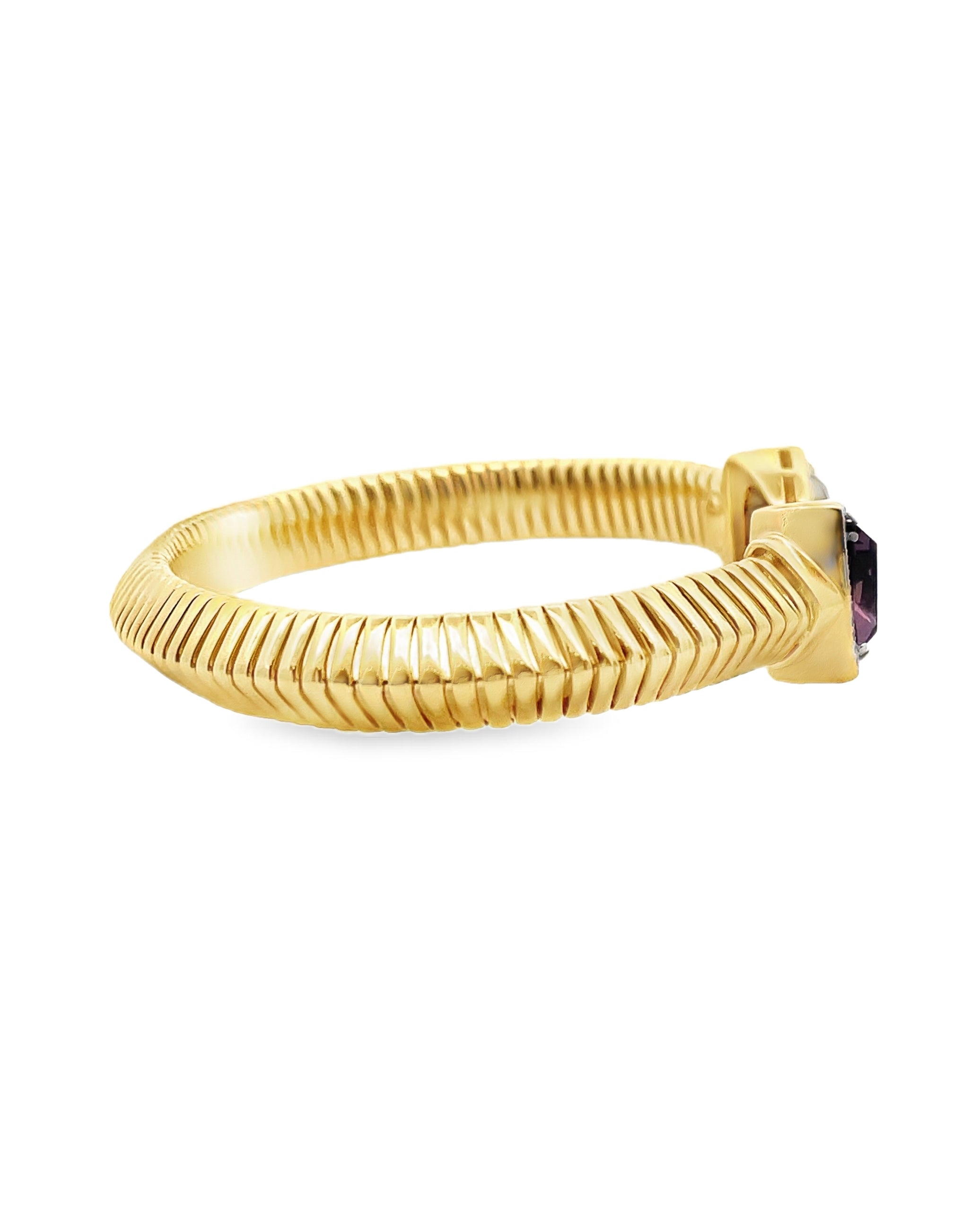 Marcello Pane Sterling Silver Bangle Bracelet with 18K Yellow Gold Overlay