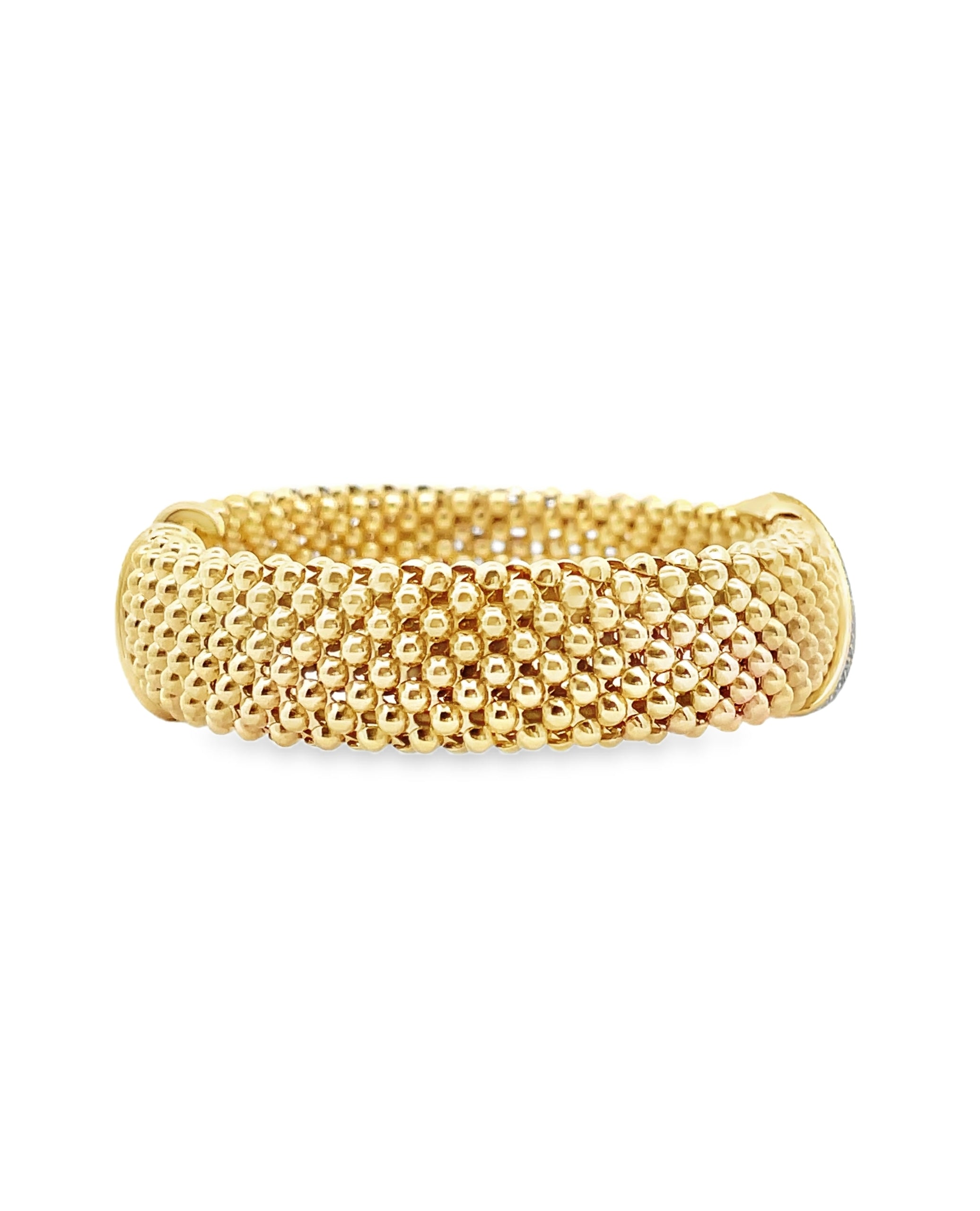 Marcello Pane BRFO 264G Sterling Silver Bangle Bracelet with 18K Yellow Gold Overlay