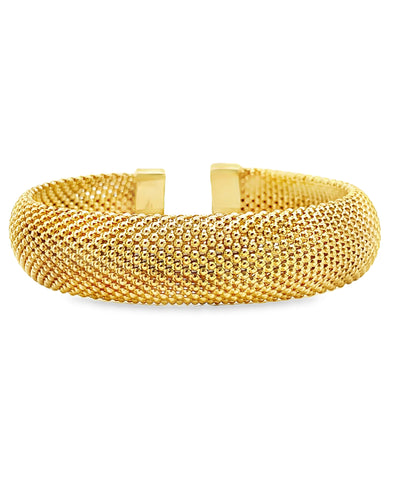 Marcello Pane BRJL 011 Sterling Silver Bangle Bracelet with Gold Overlay