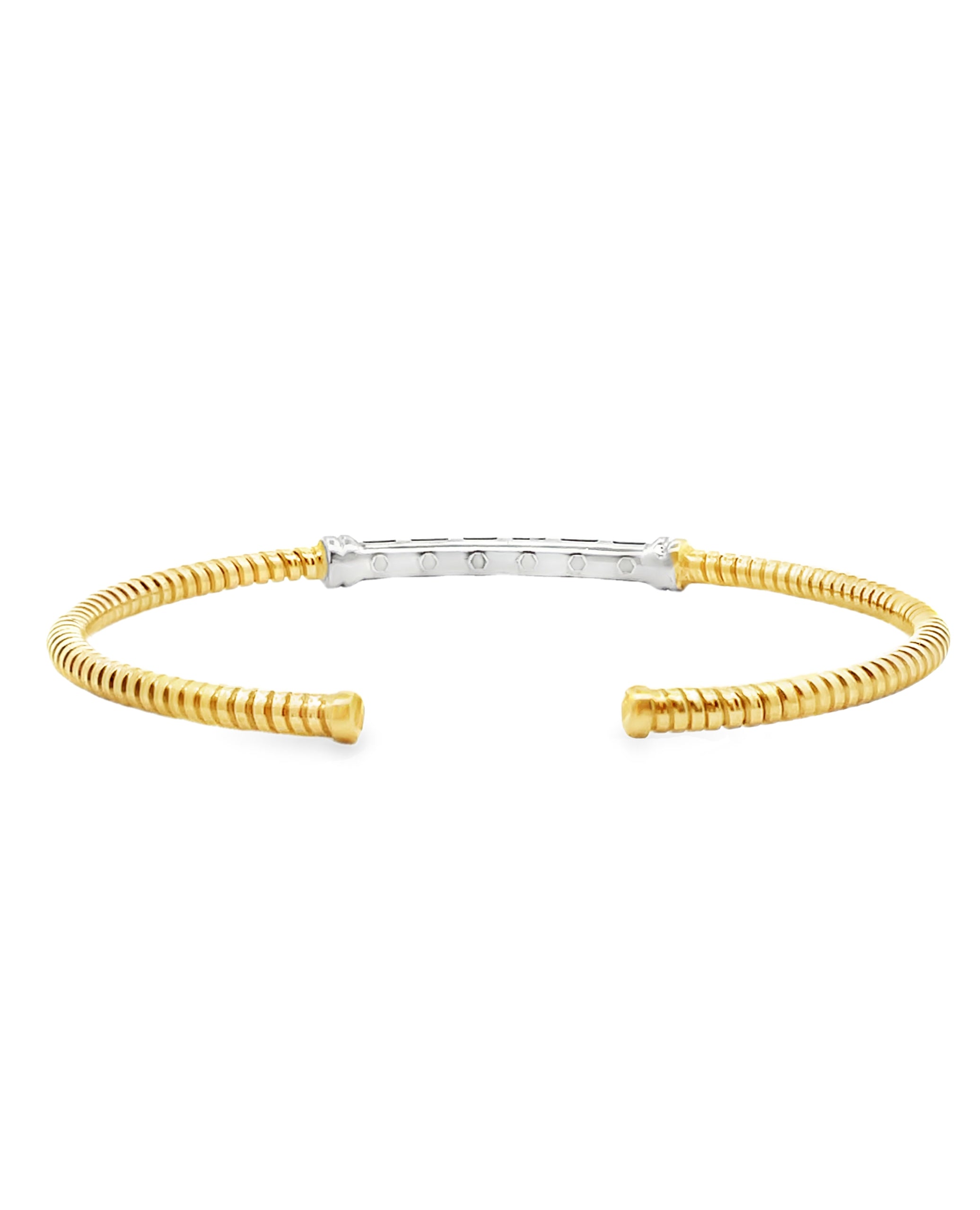 Marcello Pane BRLV 020 Sterling Silver Bangle Bracelet with Gold Overlay
