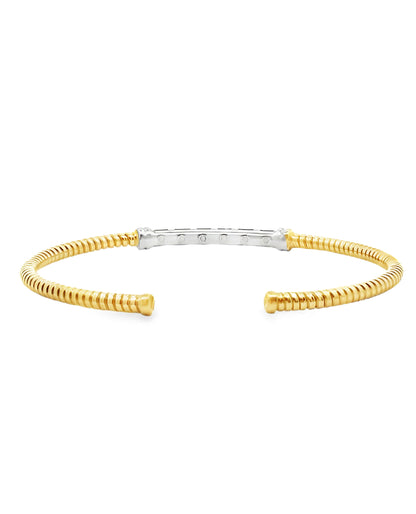 Marcello Pane BRLV 020 Sterling Silver Bangle Bracelet with Gold Overlay