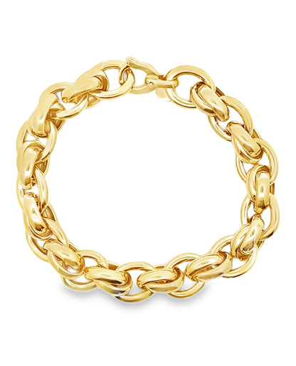 Marcello Pane BRSL 010 Sterling Silver Bracelet with Gold Overlay