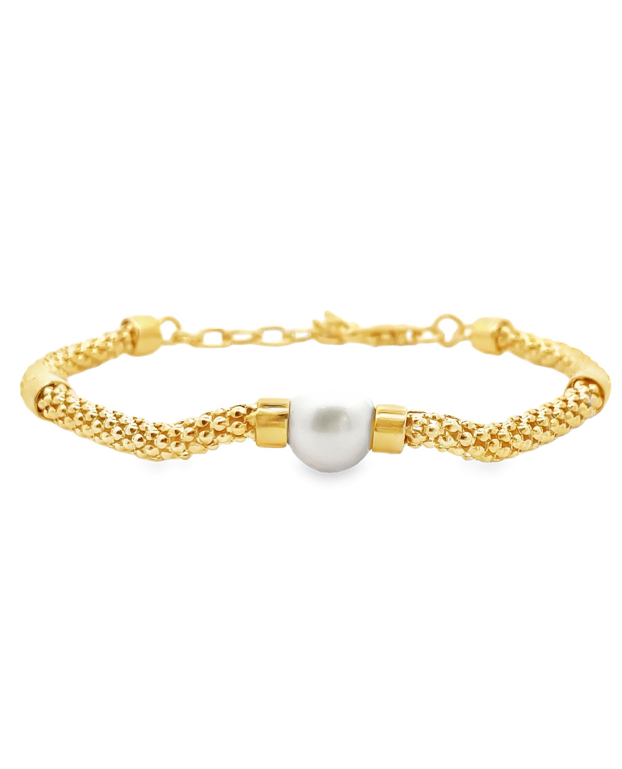 Marcello Pane BRSS 031 Sterling Silver Bracelet with Gold Overlay & Pearl