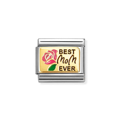 Nomination Composable 030289/15 Classic Plates Best Mom Ever in Pink