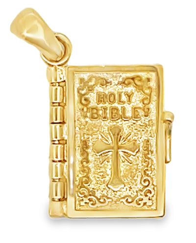 14K Yellow Gold Lord's Prayer Book Pendant
