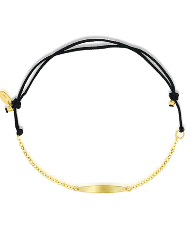 Meira T 14K Yellow Gold Bar & Black Chord Bracelet