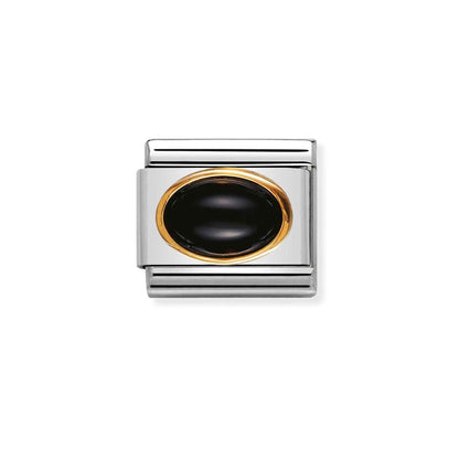 Nomination Composable 030502/02 Black Agate Classic Oval Hard Stones