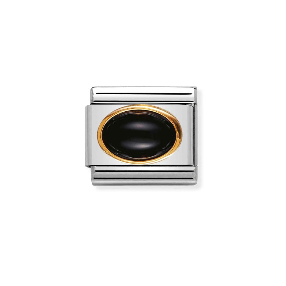 Nomination Composable 030502/02 Black Agate Classic Oval Hard Stones