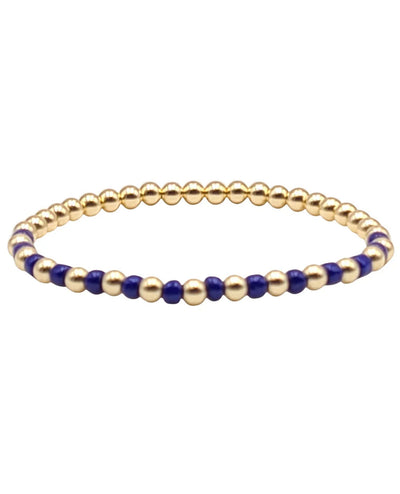 Gold Filled 4mm Ball Bracelet with Blue Beads