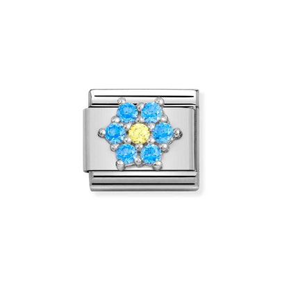 Nomination Composable 330322/04 Classic Symbols Light Blue & Yellow Flower