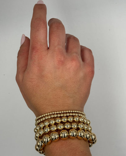 Gold Filled Stackable 4mm Expandable Ball Beaded Bracelet
