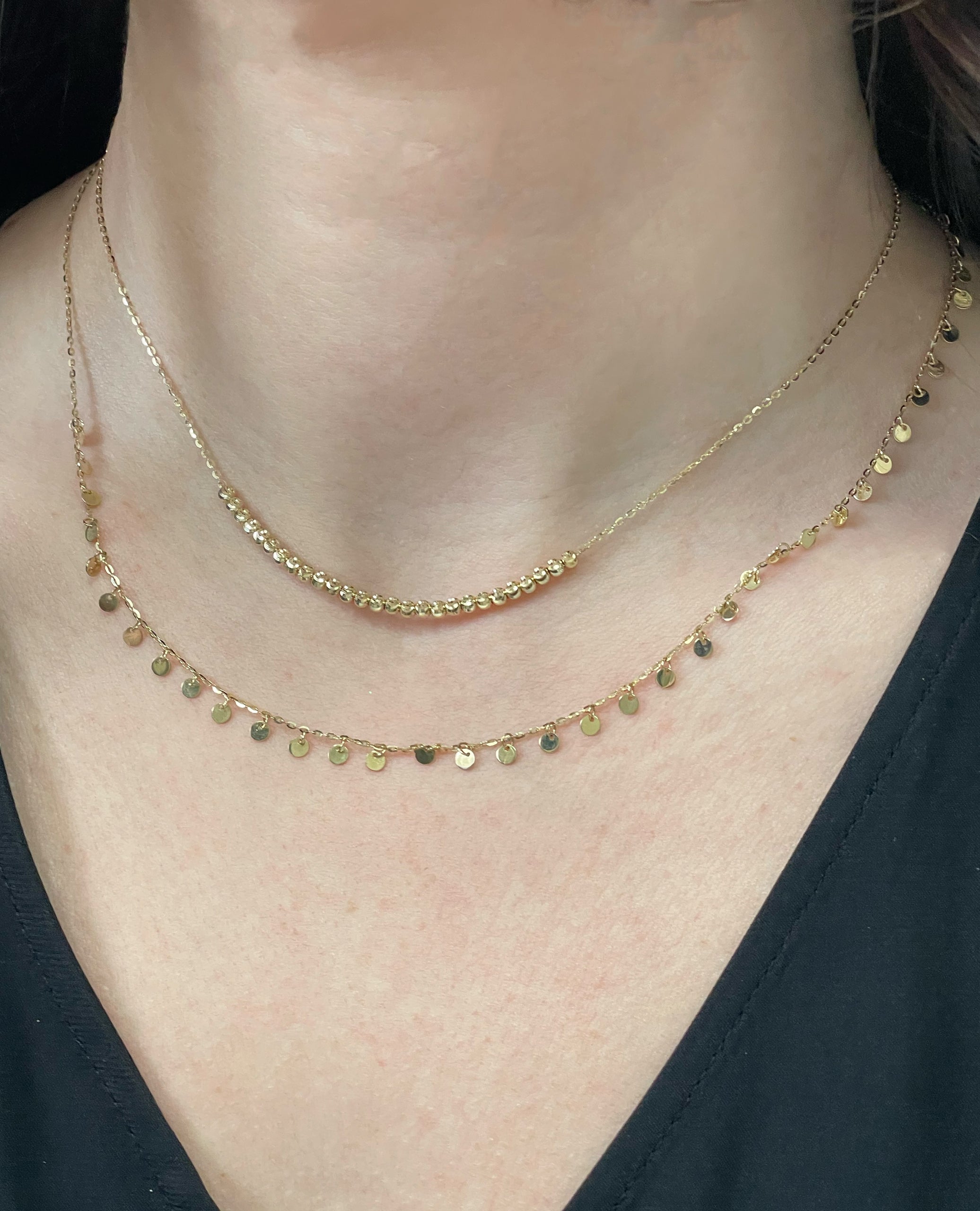 14K Yellow Gold Bead Necklace
