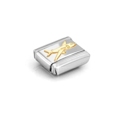 Nomination Composable 030162/75 Gold Airplane