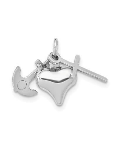 14K Gold Faith Hope Charity Charm