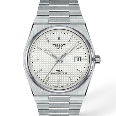 Tissot T137.407.11.111.00 PRX 40mm Swiss Automatic Watch with Mother of Pearl Dial, Powermatic 80