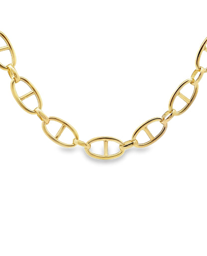 Marcello Pane Marine Sterling Silver Necklace with 18K Yellow Gold Overlay