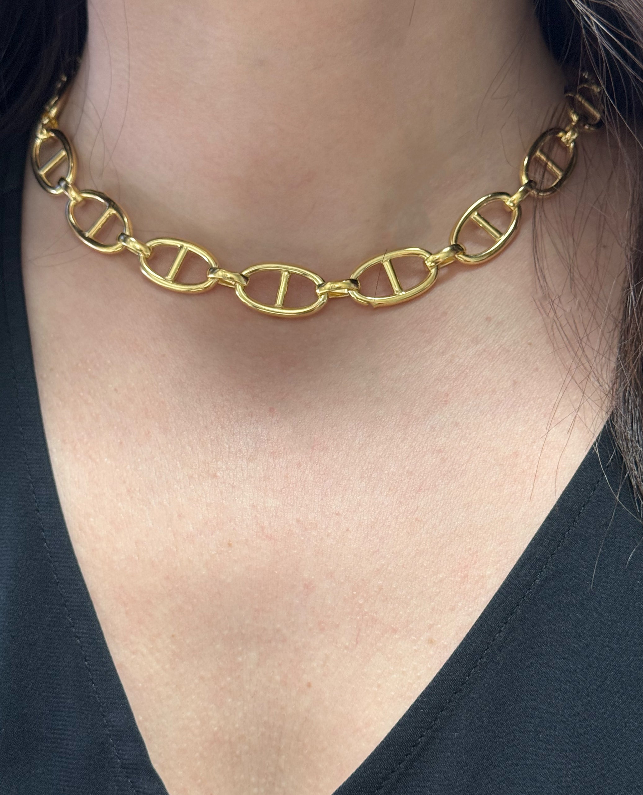 Marcello Pane Marine Sterling Silver Necklace with 18K Yellow Gold Overlay