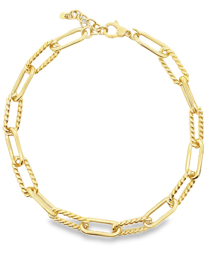Marcello Pane CLGI 008 Torchon Necklace Sterling Silver with 18K Yellow Gold Overlay