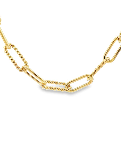 Marcello Pane Torchon Necklace Sterling Silver with 18K Yellow Gold Overlay