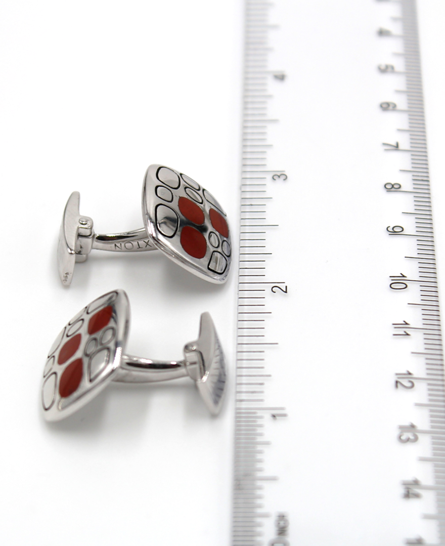 Hoxton London Sterling Silver and Jasper Cufflinks (Choose free shipping at checkout)
