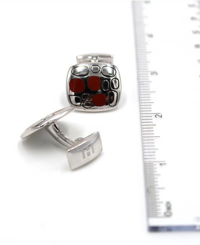 Hoxton London Sterling Silver and Jasper Cufflinks