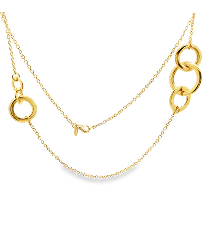 Marcello Pane CLSL 036 Sterling Silver Long Necklace with Gold Overlay