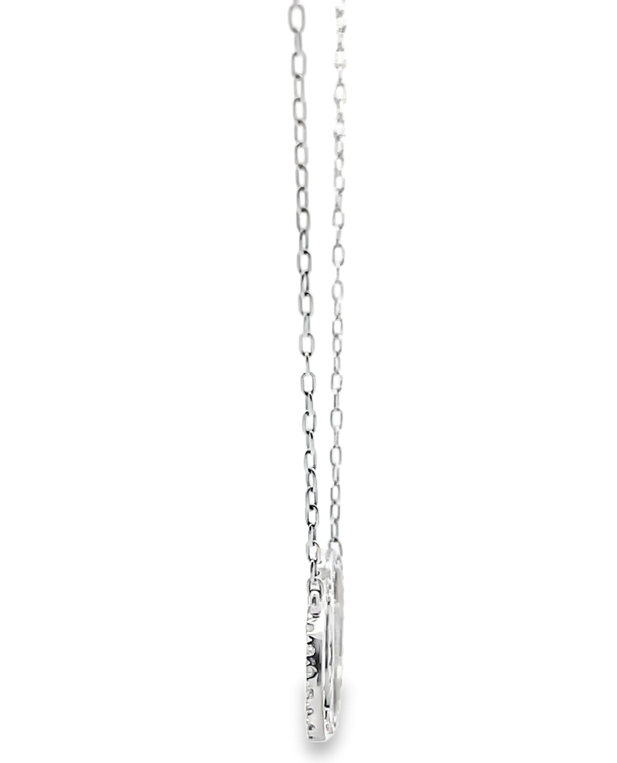 18K White Gold Interlocking Circle Necklace with Sapphires & Diamonds