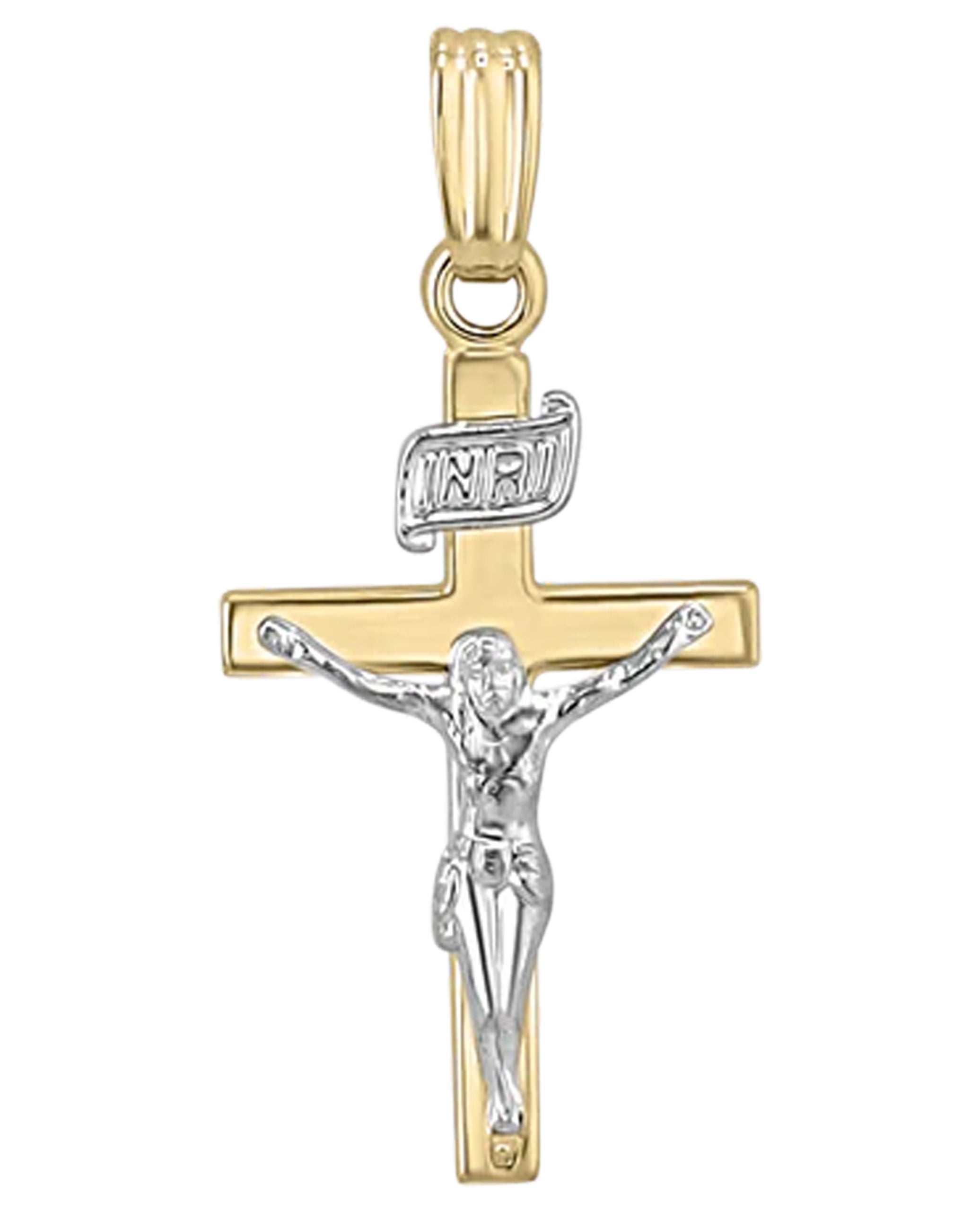 Gold-Filled Two Tone Crucifix Medallion