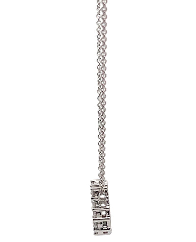 14K White Gold Diamond Horseshoe Pendant