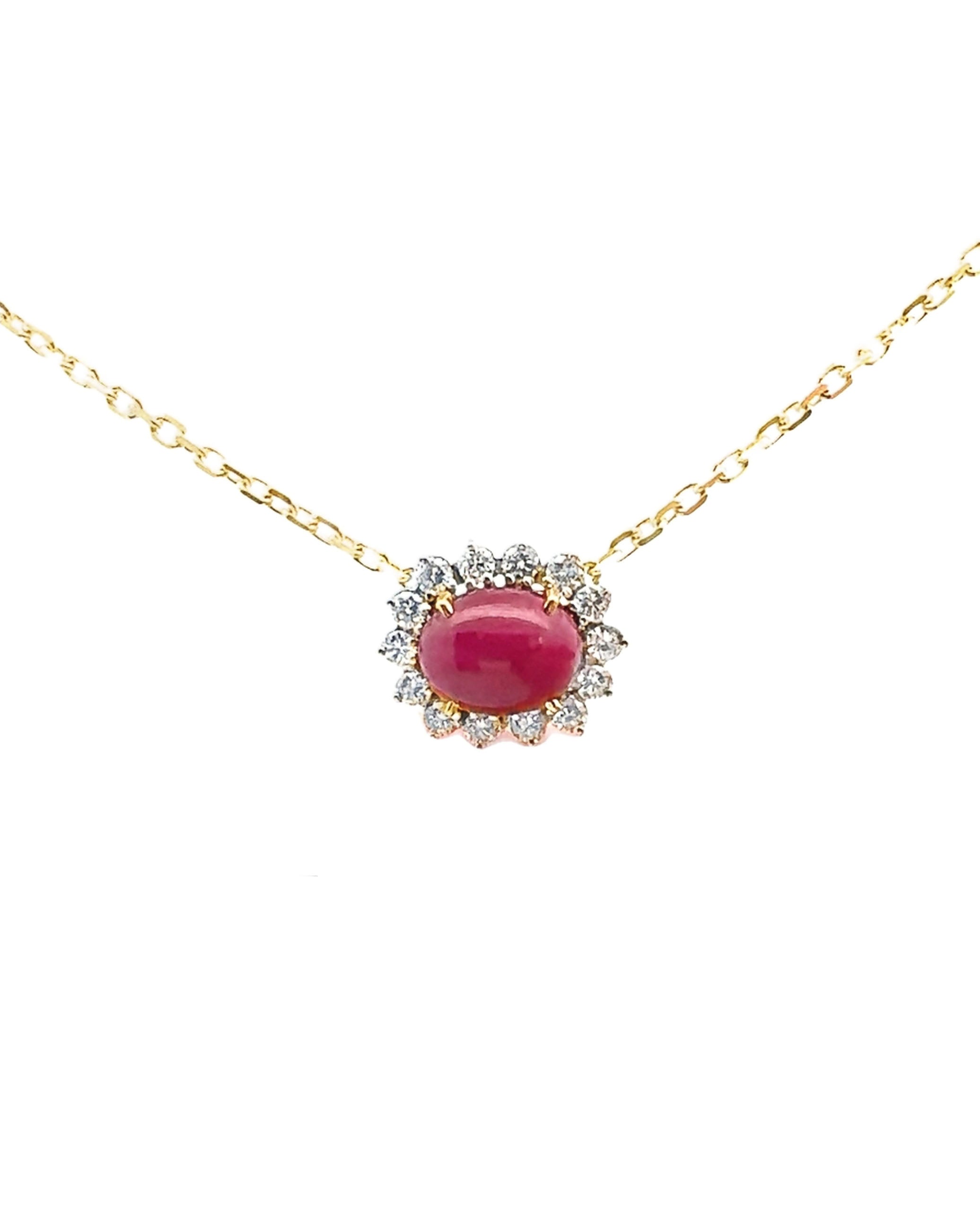 Cabochon ruby necklace sales