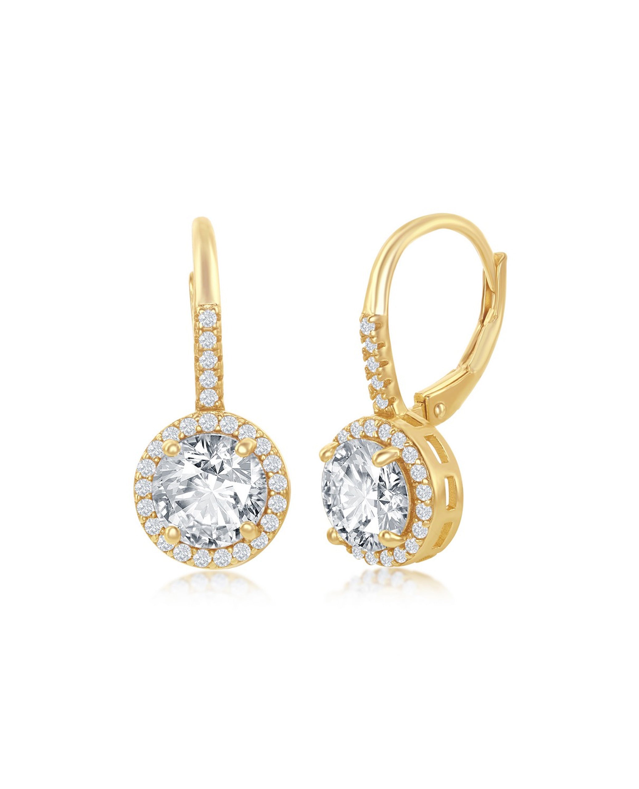 Sterling Silver Round Drop Earrings