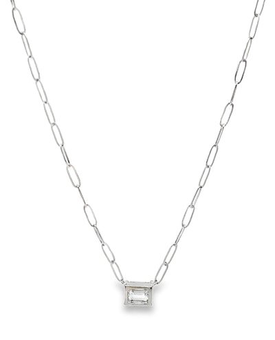 14K White Gold Lab Grown Diamond Necklace