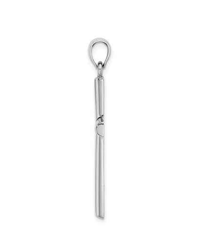 14K White Gold Solid Cross Pendant