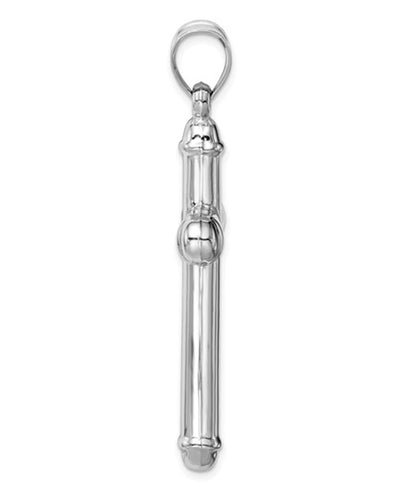 14K White Gold 3D Hollow Cross Pendant