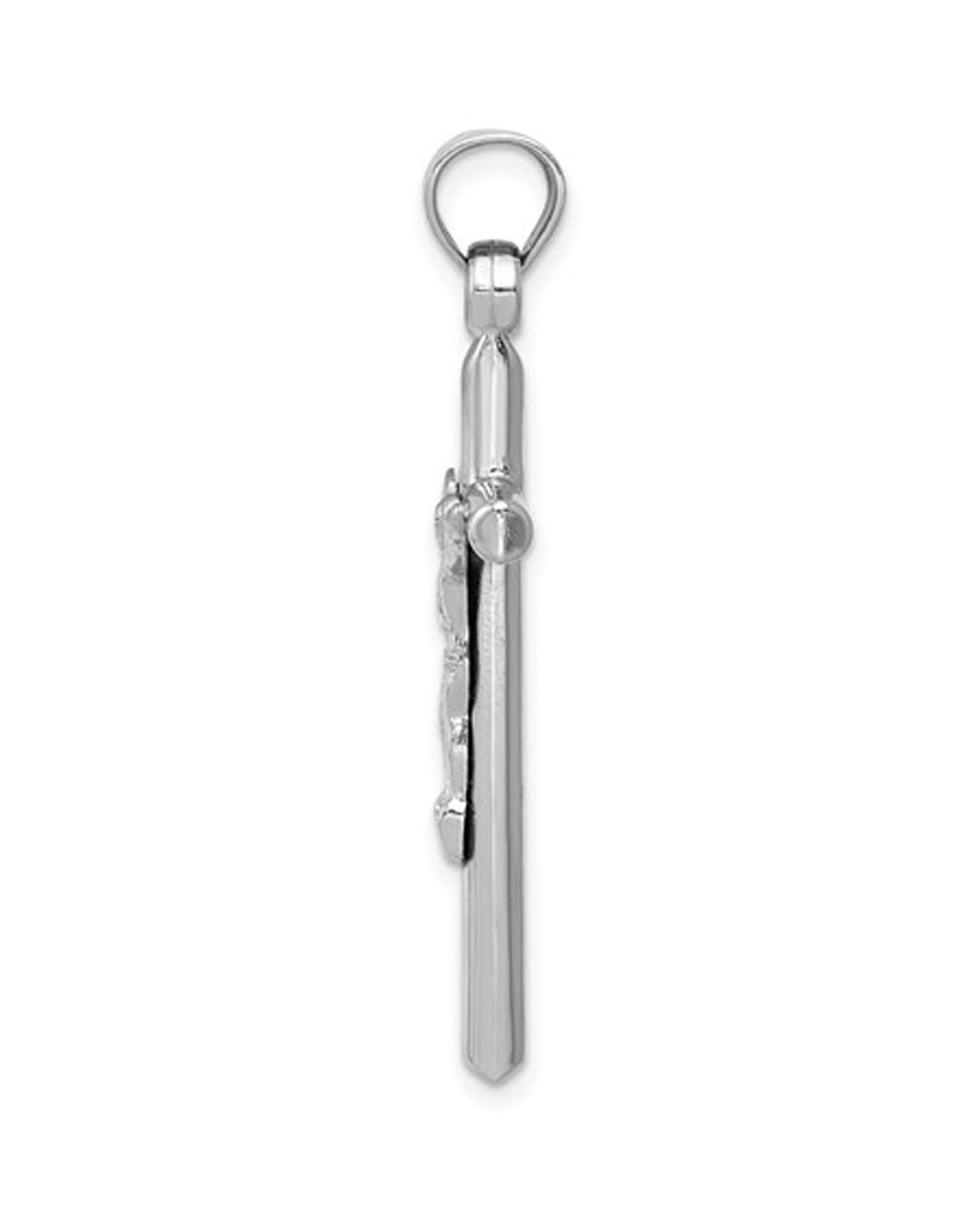 14K White Gold Crucifix Pendant D3229