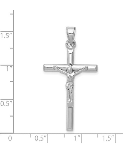 14K White Gold Crucifix Pendant D3229