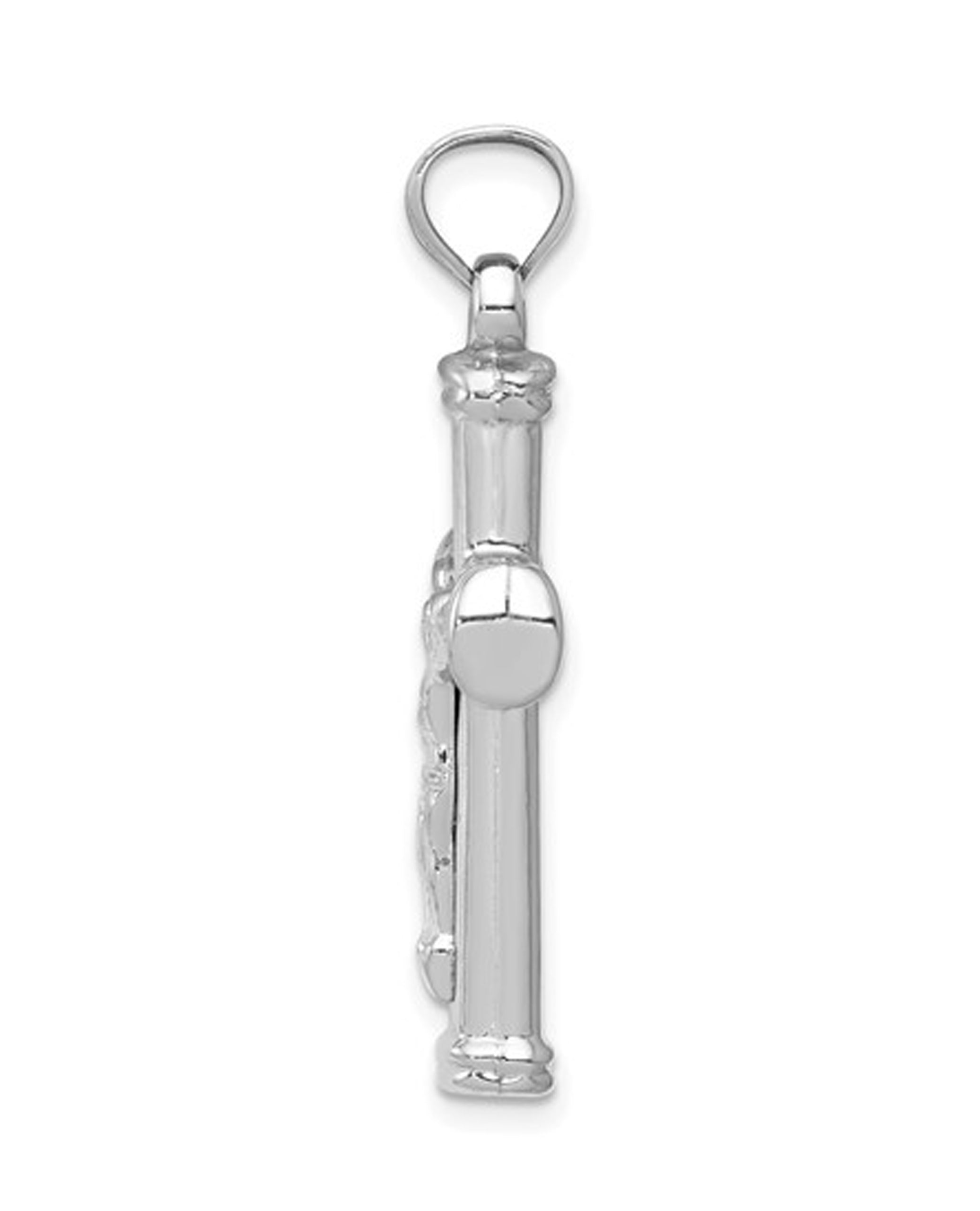 14K White Gold Reversible Crucifix Cross