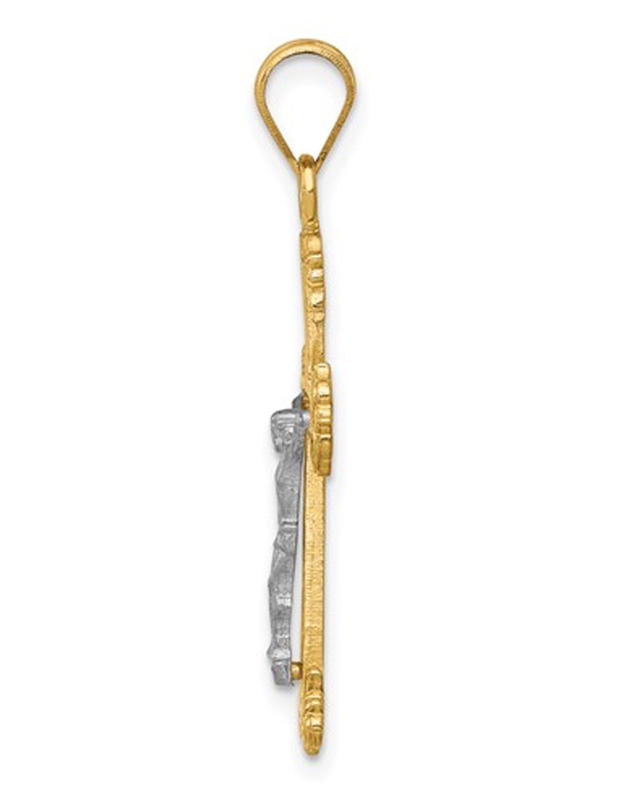 14K Gold Two-tone Crucifix Pendant