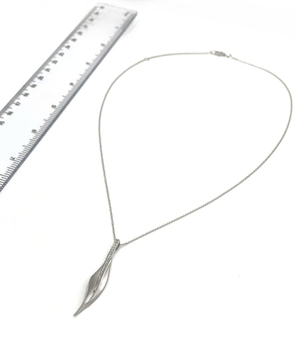 Simon G. DP113 18K White Gold and Diamond Garden Collection Pendant Necklace