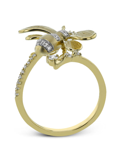 Simon G. DR380 18K Yellow Gold Bee Wrap Ring