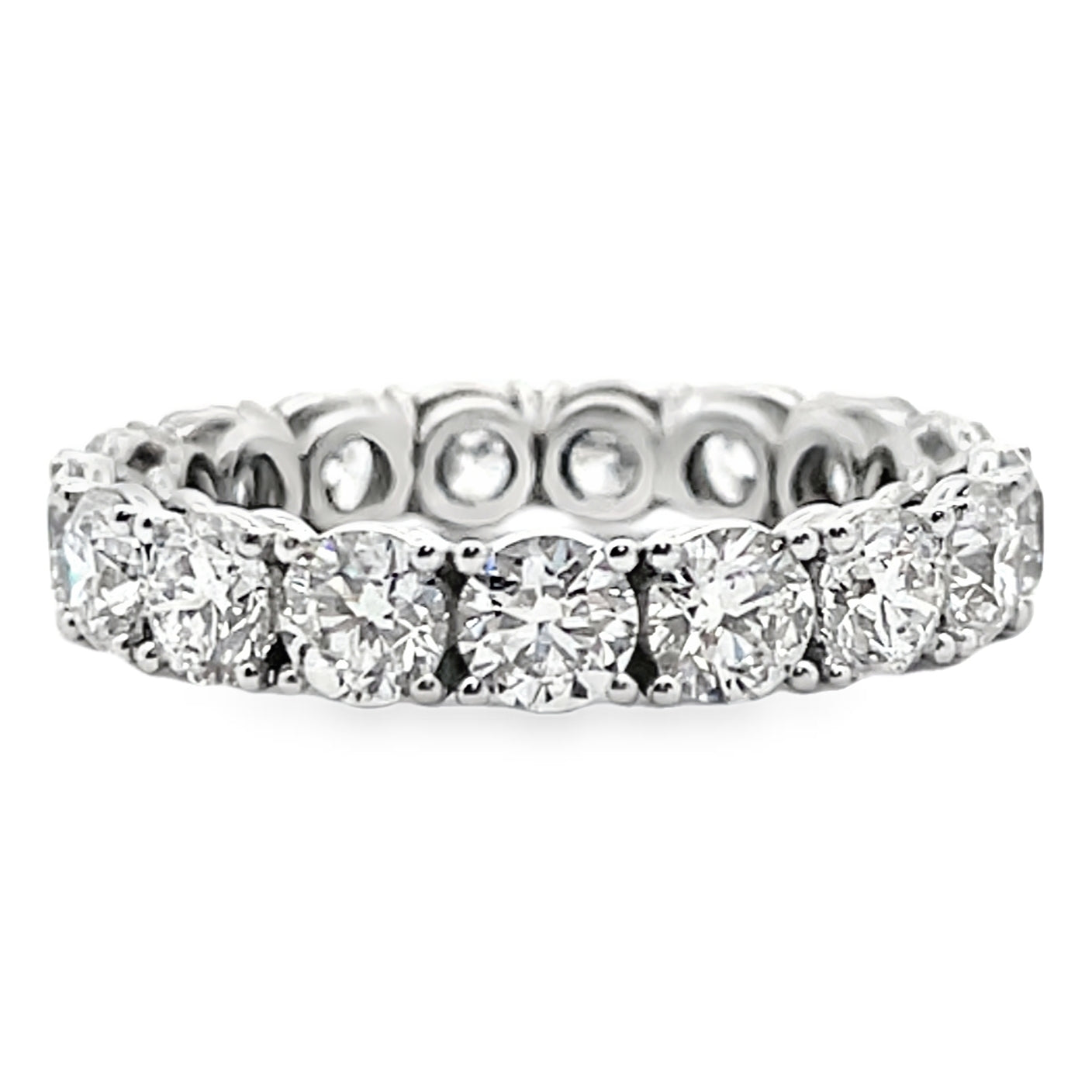 14K White Gold Diamond 4.14 Carat Eternity Band