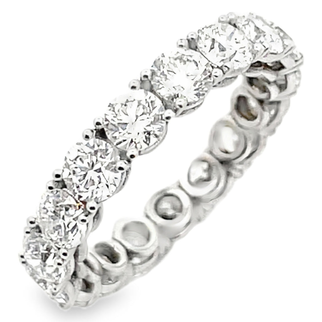 14K White Gold Diamond 4.14 Carat Eternity Band