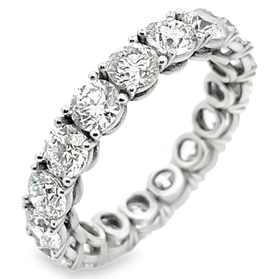 14K White Gold Diamond 4.14 Carat Eternity Band