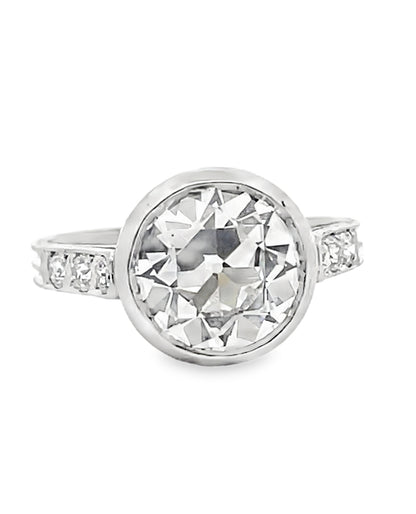 Platinum Vintage Style Solitaire Lab Grown Diamond Ring