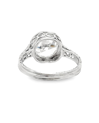 Platinum Vintage Style Solitaire Lab Grown Diamond Ring