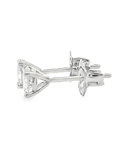 14K White Gold Diamond Martini Studs- 0.65 carat