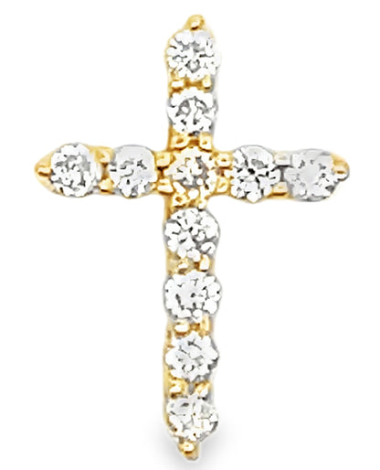 14K Yellow Gold Diamond Cross